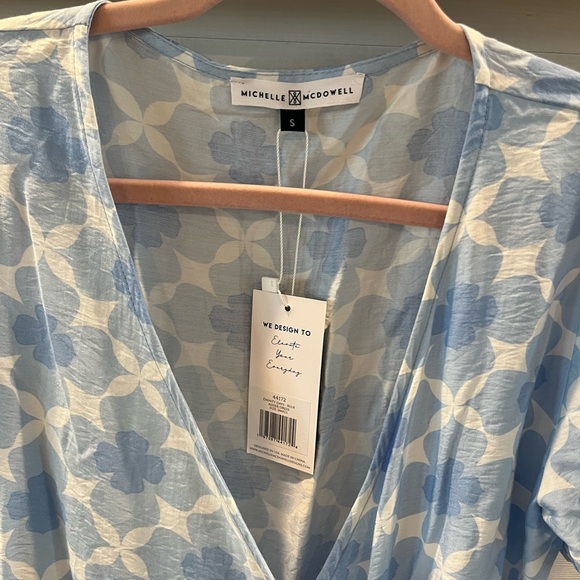 Michelle McDowell Asher Wrap Dress Dainty Days Blue size Small NWT - Picture 5 of 6